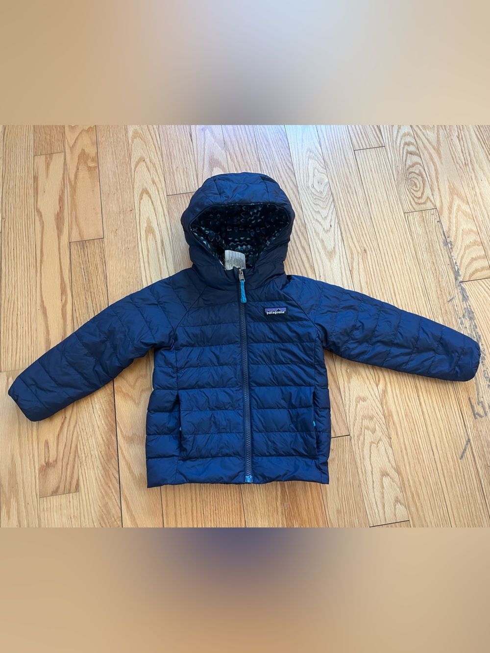 Patagonia Navy Blue Toddler Hooded Puffer Jacket Coat 3T